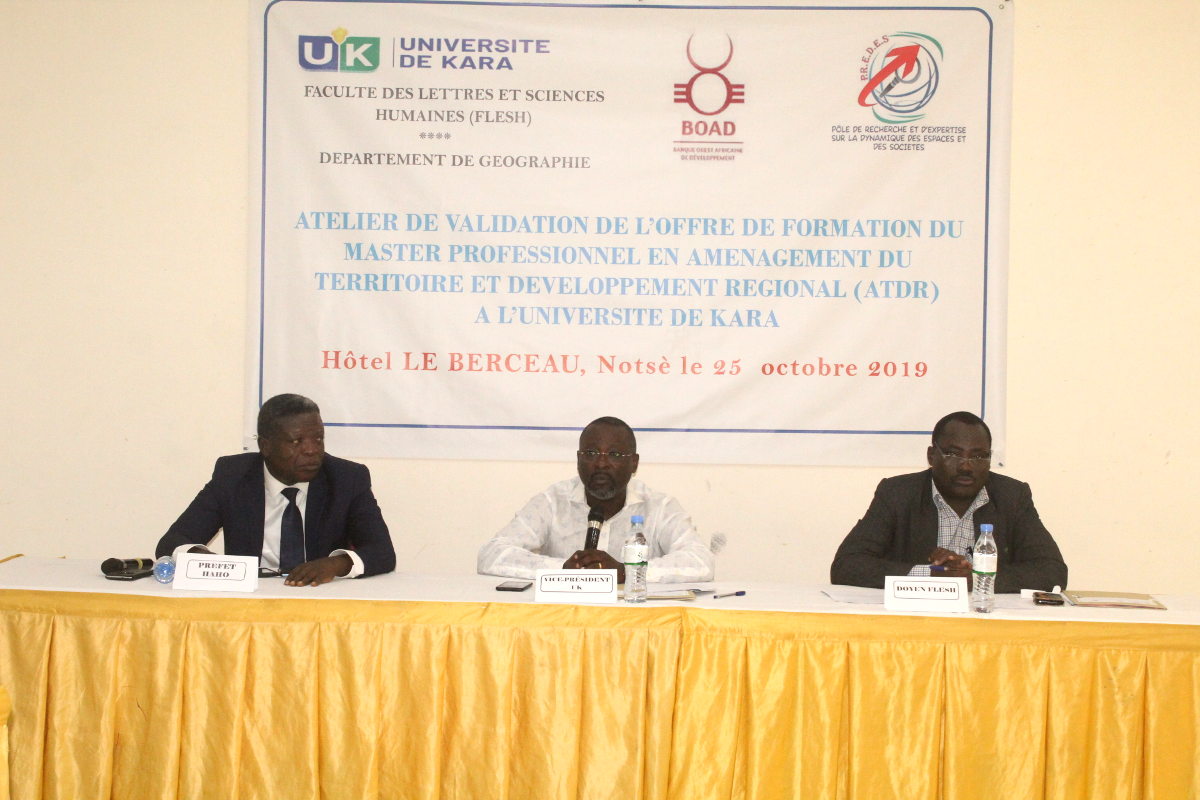 Validation du master en aménagement du territoire et développement régional